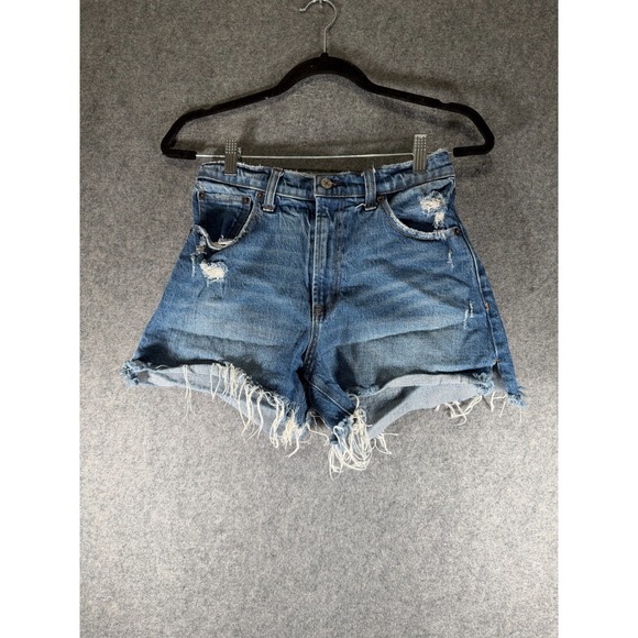 Abercrombie & Fitch Pants - Abercrombie Fitch Shorts 4 Medium Wash Denim Distressed Curve Love Mom Shorts